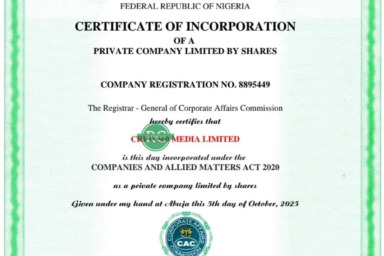 CAC Certificate of Incorporation for business name, limited company, and NGO in Nigeria