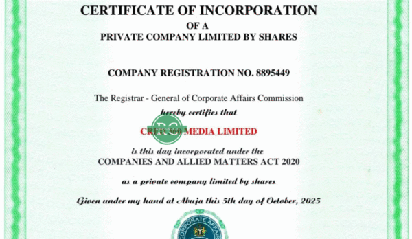 company-registration-in-nigeria CAC Certificate of Incorporation for business name, limited company, and NGO in Nigeria
