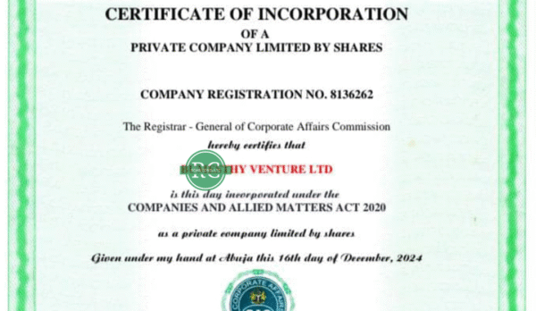 upgrade-from-business-name-to-limited CAC Certificate of Incorporation for Business Name upgrade to Private Limited Company (LTD) in Nigeria}