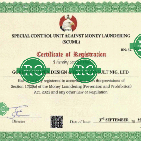 SCUML certificate for business compliance in Nigeria