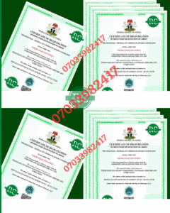 CAC Certificate sample for a registered business in Nigeria.