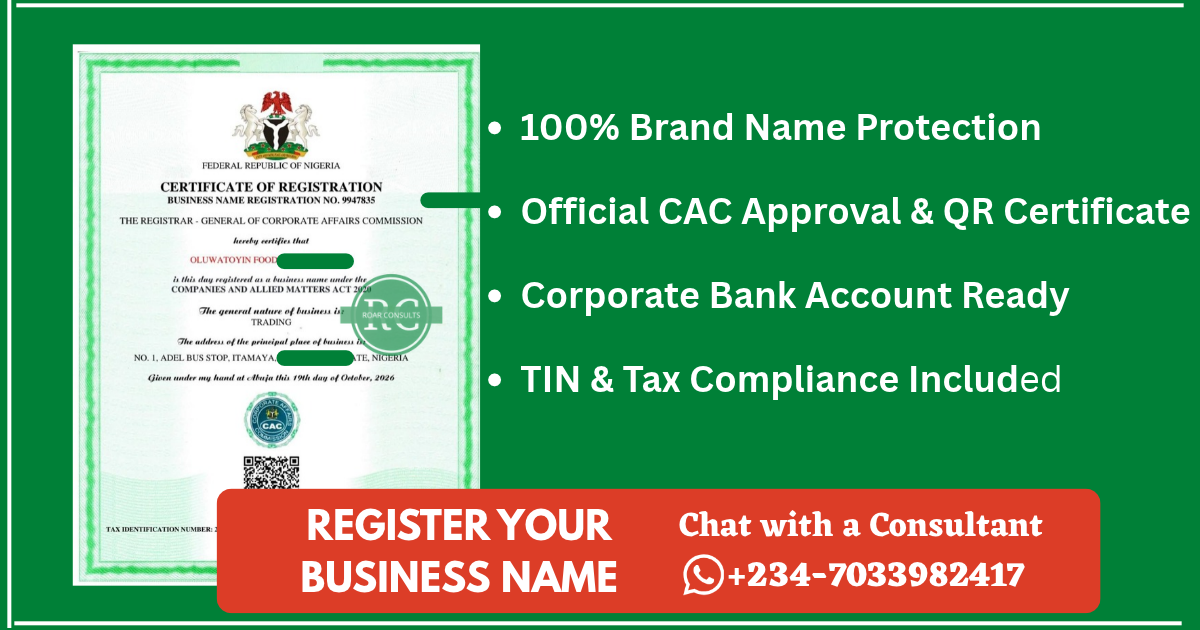 CAC Business Name Registration consultation in Lagos and Ibadan